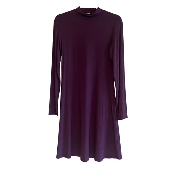 Vince Mock Neck Long Sleeve Mini Dress Purple Size Small - Picture 2 of 8